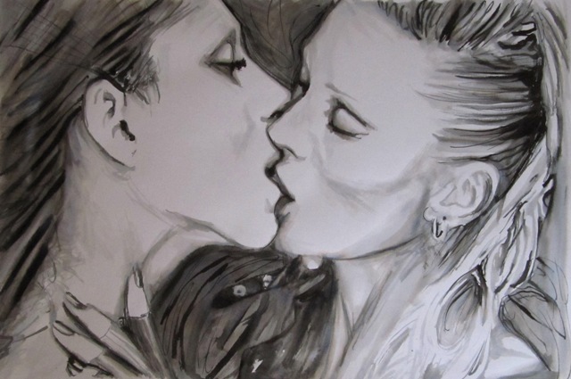 Black Lesbian Drawings - lesbian art (adult) - ALICE KELL ARTIST